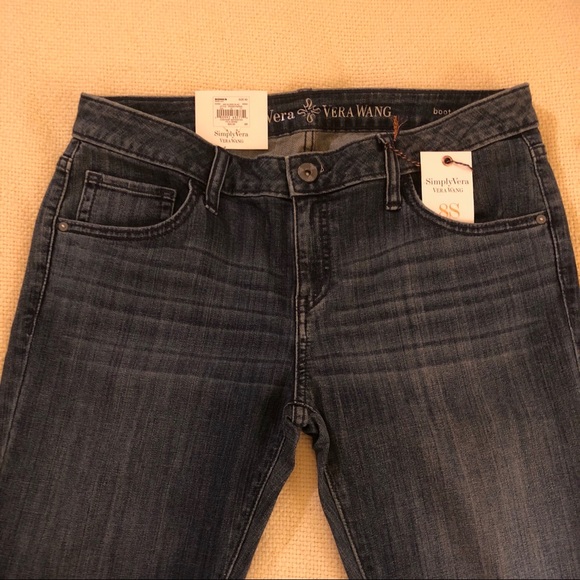 SimplyVera Vera Wang Jeans Bootcut Mid Rise Sz 8S - Picture 4 of 8